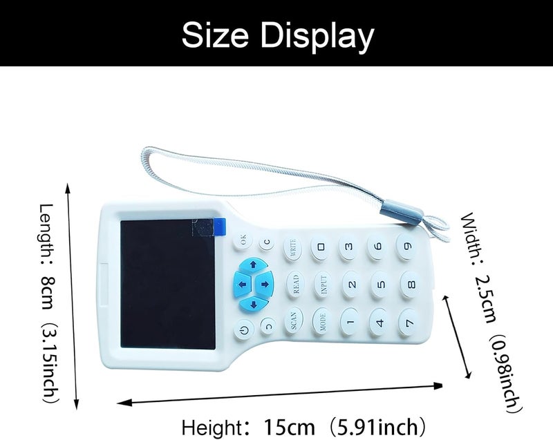hecere قارئ كاتب مكرر RFID متعدد الترددات بصوت إنجليزي 10، مع 5 قطع مفاتيح/بطاقات T5577 قابلة للتغيير - Image 3